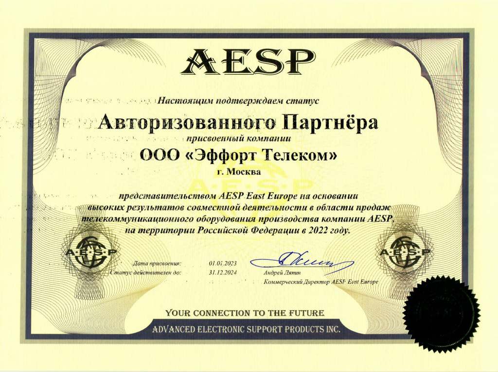 Эффорт - Авторизованный партнер AESP.jpg